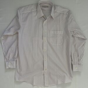 Valentino Christy Shirt Mens 100 White Purple Stripe Paris Long Sleeve Button